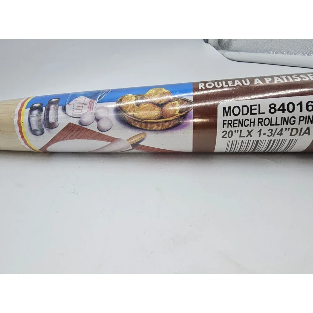 Wood French Rolling Pin 20 Inch Tapered NoHandles Pastry Dough Baking NEW